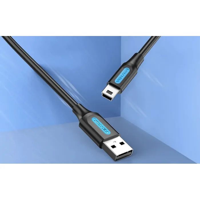 Дата кабель USB 2.0 AM to Mini 5P 0.5m black Vention (COMBD) зображення 2