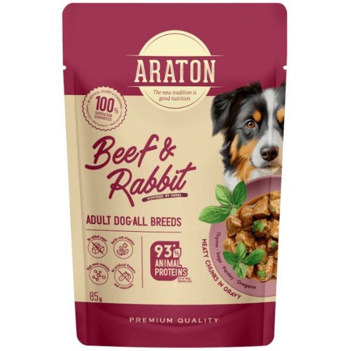 Влажный корм для собак ARATON Adult with Beef and Rabbit 85 г (ART47933)