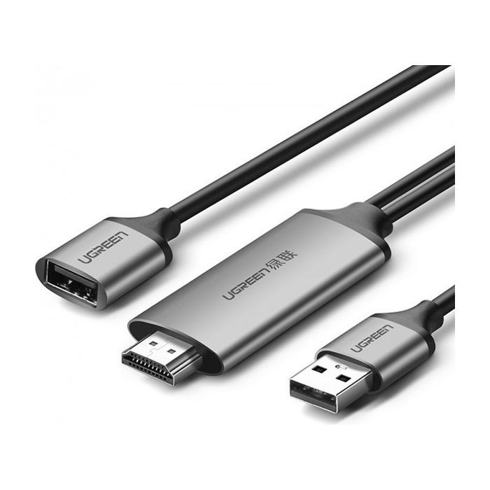 Кабель мультимедійний USB to HDMI 1.5m gray Ugreen (50291)
