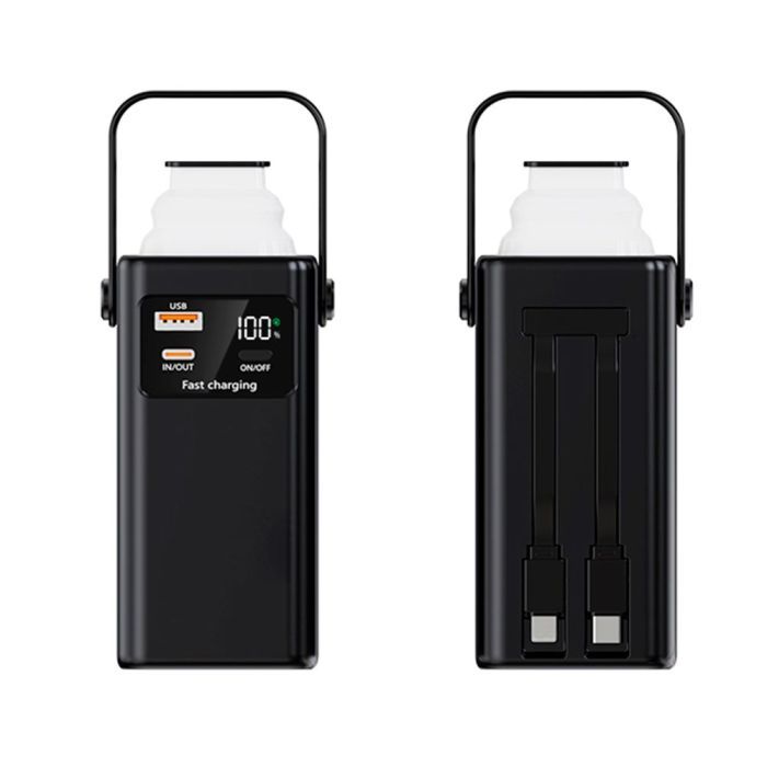 Батарея универсальная TheGeneral 20000mah Glim, 22.5W Fast Charge PD Lamp Black (40012919-01) изображение 4