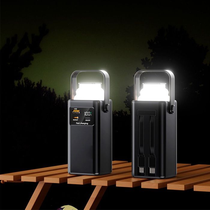Батарея универсальная TheGeneral 20000mah Glim, 22.5W Fast Charge PD Lamp Black (40012919-01) изображение 6