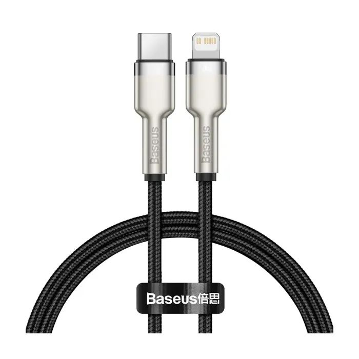 Дата кабель USB-C to Lightning 0.25m 20W Cafule Series Meta black Baseus (CATLJK-01)