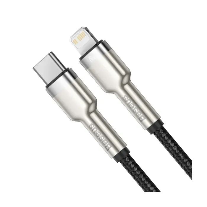 Дата кабель USB-C to Lightning 0.25m 20W Cafule Series Meta black Baseus (CATLJK-01) изображение 2