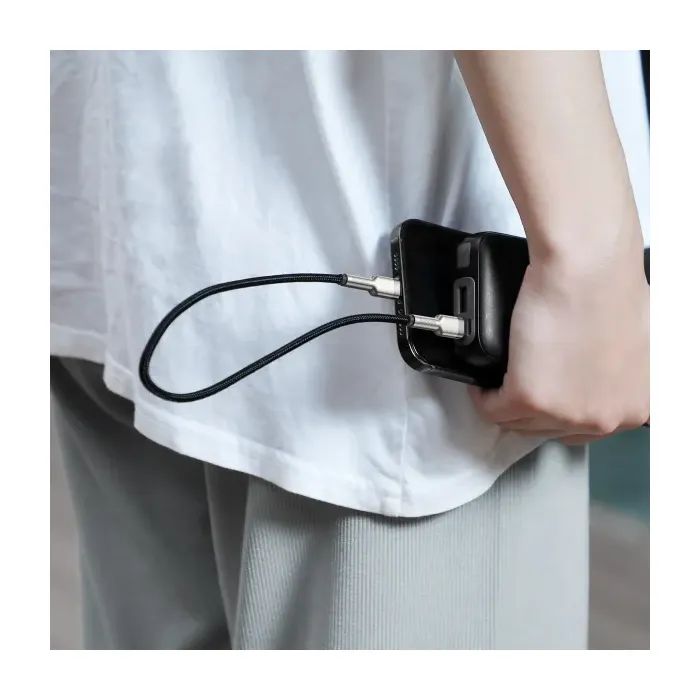 Дата кабель USB-C to Lightning 0.25m 20W Cafule Series Meta black Baseus (CATLJK-01) изображение 6