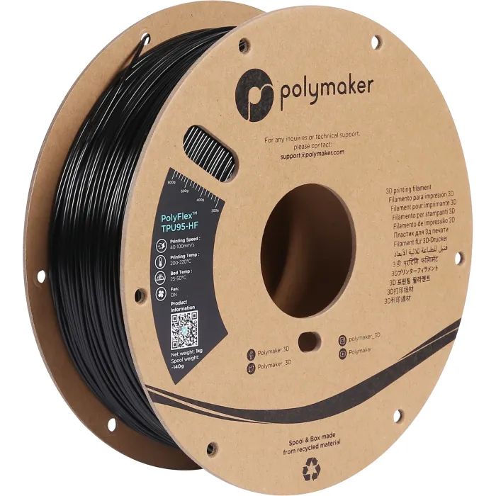 Пластик для 3D-принтера Polymaker TPU-95A HIGH SPEED 1,75mm 1kg BLACK (PD03001)