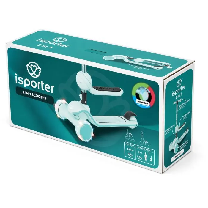 Самокат iSporter EVO 2в1 з сидінням зелений (M2_Green) зображення 12