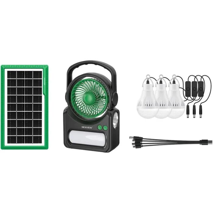 Фонарь NEWVEW з вентилятором комплект NV-T255 Solar Panel 4500mAh (NWVW-NV-T255-GN)