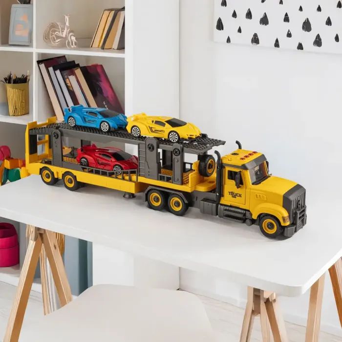 Конструктор Otamanko АВТОКОНСТРУКТОР Грузовик тягач с легковыми авто (YW9085D) изображение 9