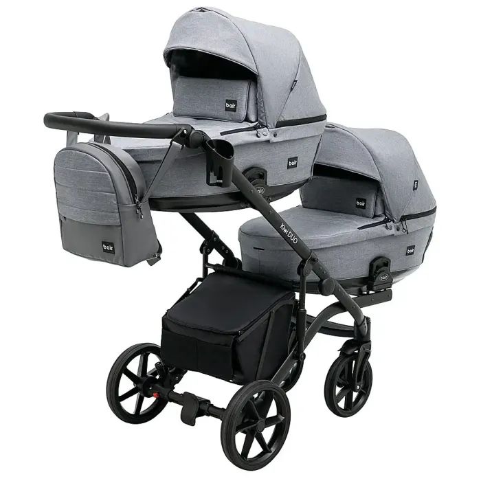 Коляска Bair 2 в 1 Kiwi DUO Soft для двійні BKP-218 сірий (681104) изображение 2