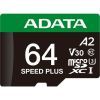Карта памяти ADATA 64GB microSD class 10 UHS-I U3 V30 A2 Speed Plus (UD64GUI3V30A2SP-RA1) изображение 2