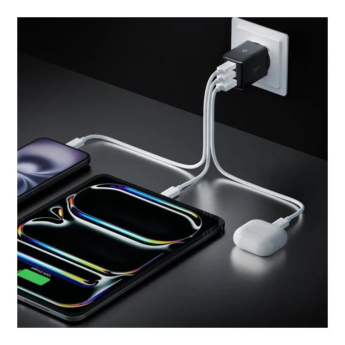 Зарядное устройство Spigen 2xUSB-C PD + 1xUSB 47W black (ACH09465) изображение 5