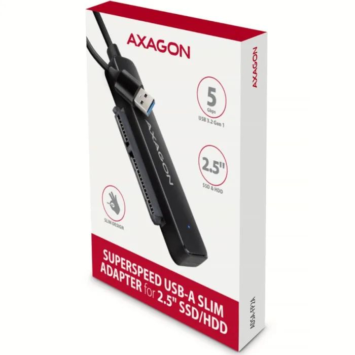 Адаптер AXAGON USB 3.0 AM to SATA 2.5" SSD/HDD 5Gbps black (ADSA-FP2A) зображення 2