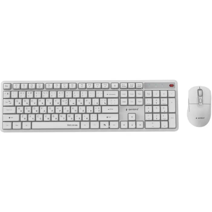 Комплект Gembird Silent Key Pro Business Wireless White (KBS-WMS-01-W-CYRL)