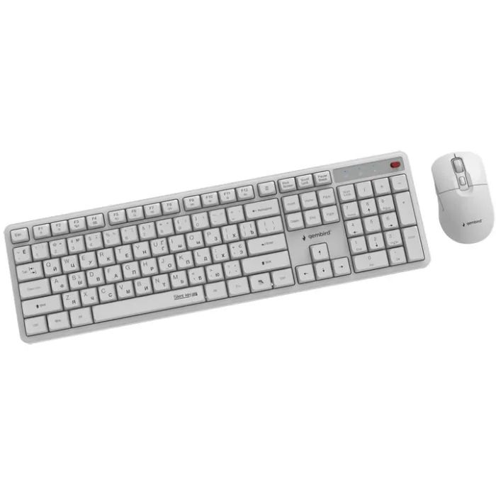 Комплект Gembird Silent Key Pro Business Wireless White (KBS-WMS-01-W-CYRL) изображение 2