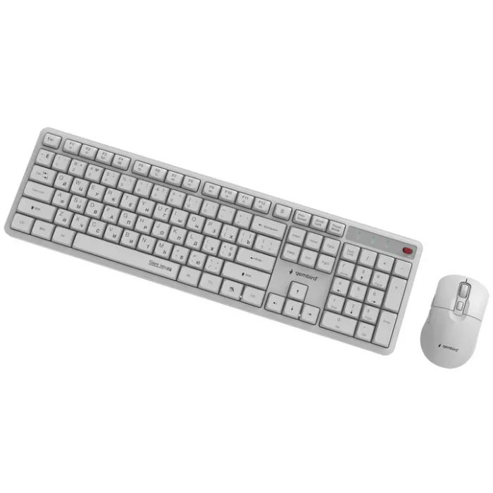 Комплект Gembird Silent Key Pro Business Wireless White (KBS-WMS-01-W-CYRL) изображение 3