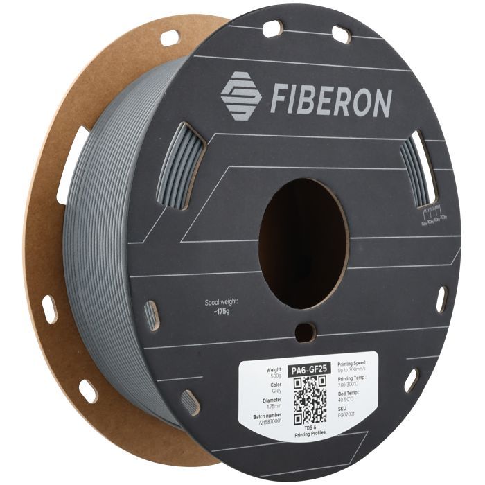 Пластик для 3D-принтера Polymaker Fiberon PA6-GF25 1,75mm 0,5kg GREY (FG02001)