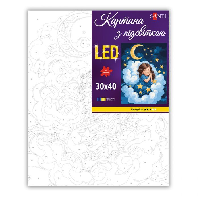 Картина по номерам Santi Зоряна колискова 30х40см LED підсвіткою (956553) изображение 2