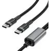 Дата кабель USB-C to 2xUSB-C 1.2m 100W nylon black Acefast (6974316285120) изображение 3