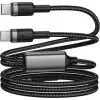 Дата кабель USB-C to 2xUSB-C 1.2m 100W nylon black Acefast (6974316285120) изображение 4