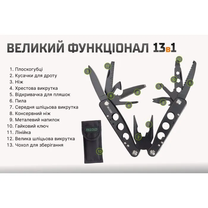 Мультитул Alloid 13 в 1 (MT-16513) изображение 12