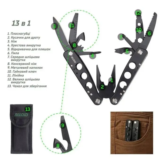 Мультитул Alloid 13 в 1 (MT-16513) изображение 8