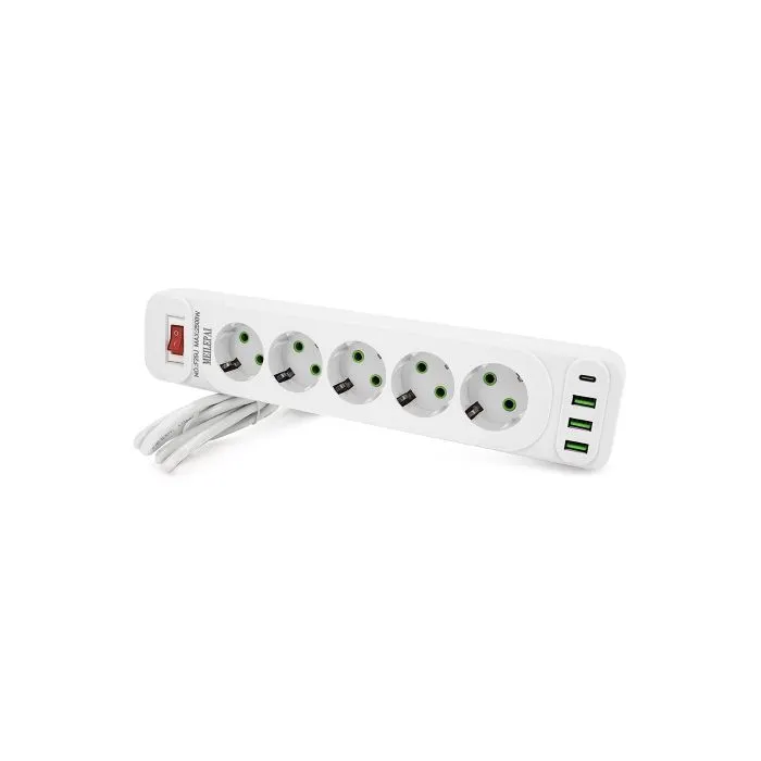 Сетевой фильтр питания Meilepai F25U, 5 роз EU, 3USB White (F25U-White) изображение 2