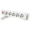 Сетевой фильтр питания Meilepai F25U, 5 роз EU, 3USB White (F25U-White)