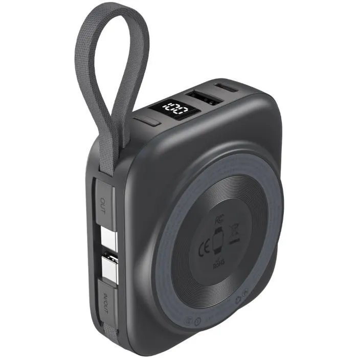 Батарея универсальная Choetech Magnetic Wireless 10000mAh, 22.5W, PD, build USB-C, Apple Watch charger (B697C-BKGY)