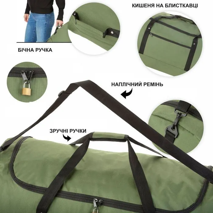 Сумка дорожная TravelZ на колесах Wheelbag 100 Green (603095) (930793) изображение 4
