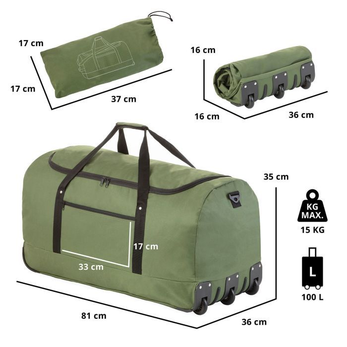 Дорожня сумка TravelZ на колесах Wheelbag 100 Black (927291) зображення 5