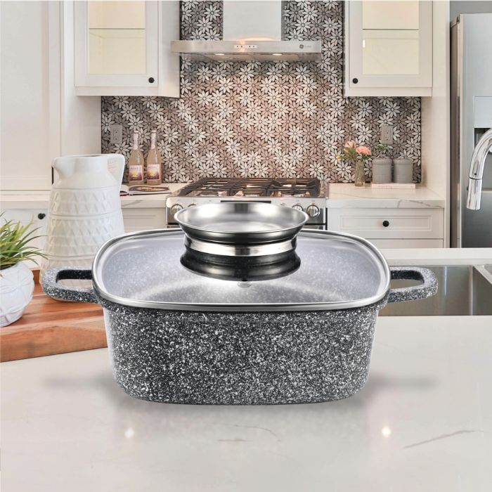 Кастрюля Gusto квадратна покриття Ceramic Snow 3,5 л (GT-2704-22) изображение 2