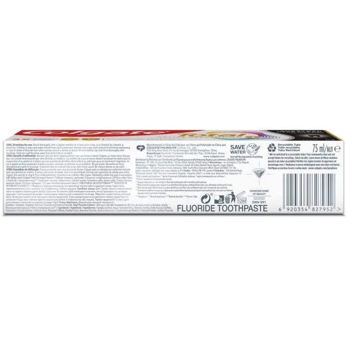 Зубна паста Colgate Total Charcoal Deep Clean 75 мл (6920354827952) зображення 4