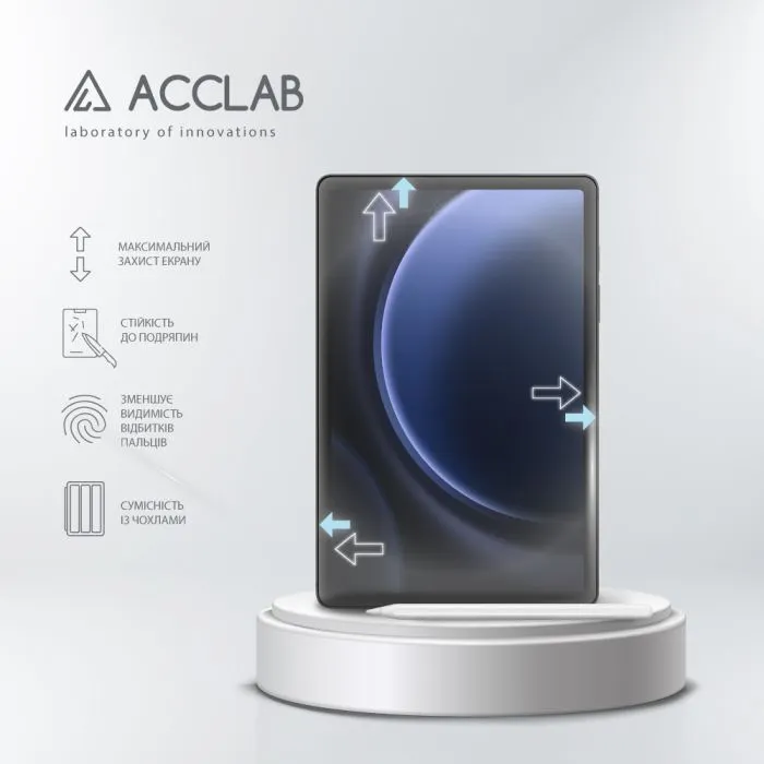 Скло захисне ACCLAB Full Glue Samsung Galaxy Tab S9 FE+ (1283126606854) зображення 4