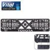 Рамка номерного знака Vitol з рельєфним написом TOYOTA (RN-VCH-15650-SR-TY-BN)