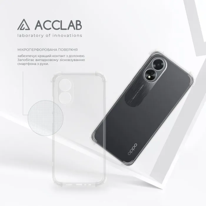 Чохол до мобільного телефона ACCLAB TPU ShockProof OPPO A18/A38 Transparent (1283126610943) зображення 5