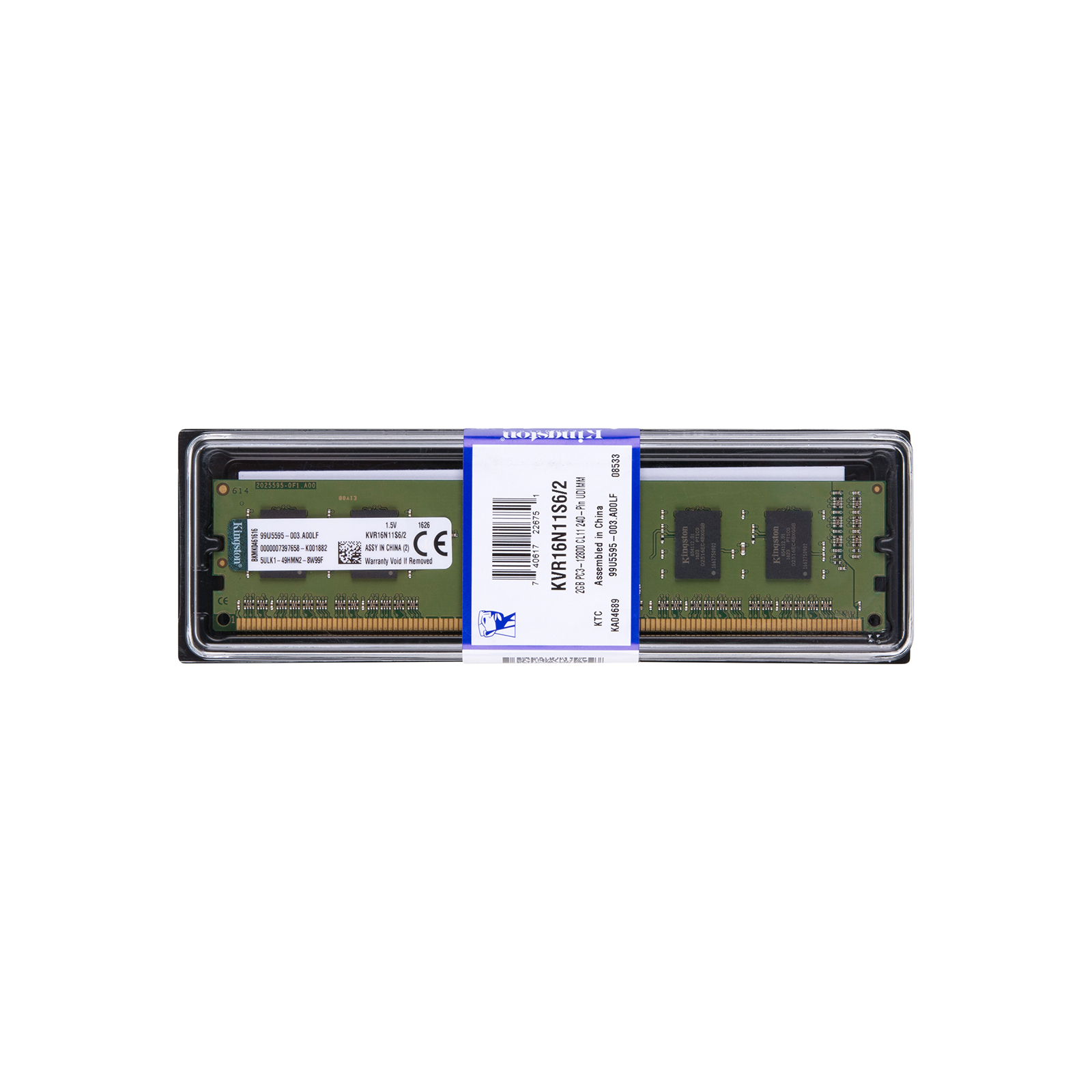 Модуль памяти для компьютера DDR3 2GB 1600 MHz Kingston (KVR16N11S6/2) изображение 5