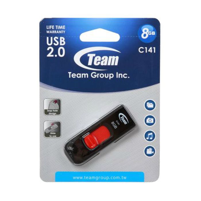 USB флеш накопитель Team 8GB C141 Red USB 2.0 (TC1418GR01) изображение 5