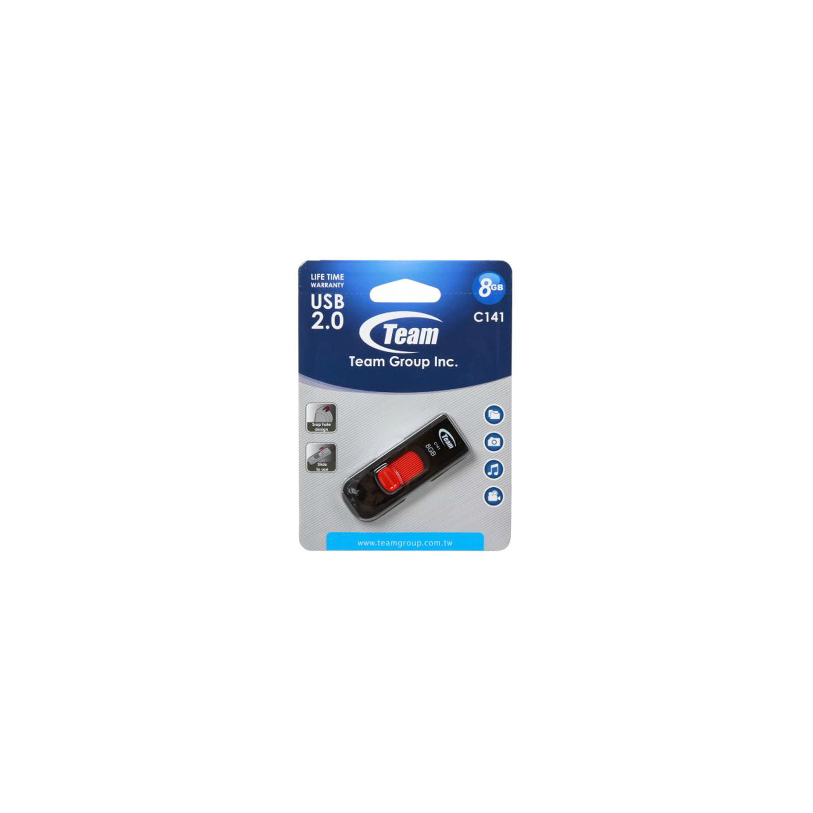 USB флеш накопичувач Team 8GB C141 Red USB 2.0 (TC1418GR01) зображення 5