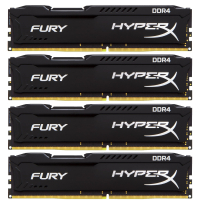 Модуль памяти для компьютера DDR4 32GB (4x8GB) 2400 MHz Fury Black Kingston Fury (ex.HyperX) (HX424C15FBK4/32)
