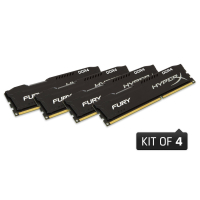 Модуль памяти для компьютера DDR4 32GB (4x8GB) 2400 MHz Fury Black Kingston Fury (ex.HyperX) (HX424C15FBK4/32) изображение 2