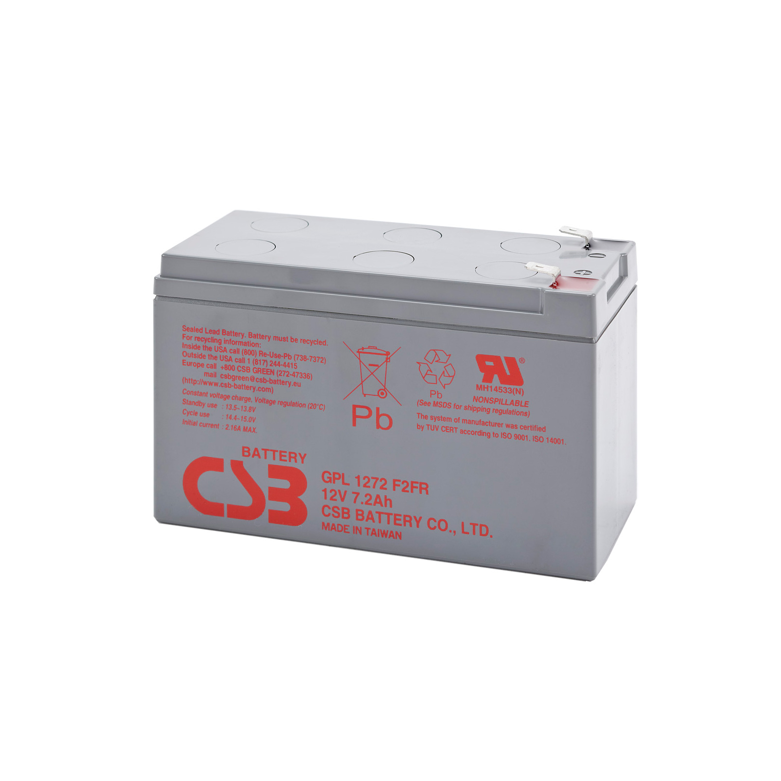 Батарея до ДБЖ CSB 12В 7.2 Ач (GPL1272F2FR)