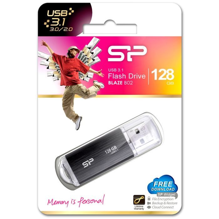 USB флеш накопитель Silicon Power 64GB Blaze B02 Black USB 3.1 (SP064GBUF3B02V1K) изображение 5