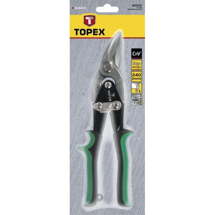 Ножницы по металлу Topex 250 мм, прямые (01A427) изображение 2