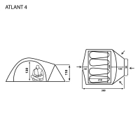 Палатка Mousson ATLANT 4 AL KHAKI (7884) изображение 12