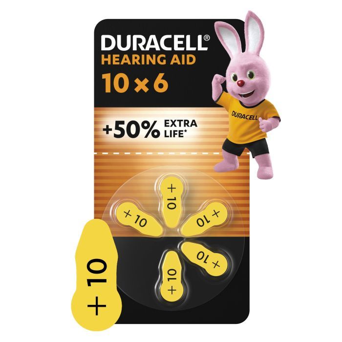 Батарейка Duracell для слухових апаратів розмір 10, 6 шт. в упаковці (5007510/5011445)