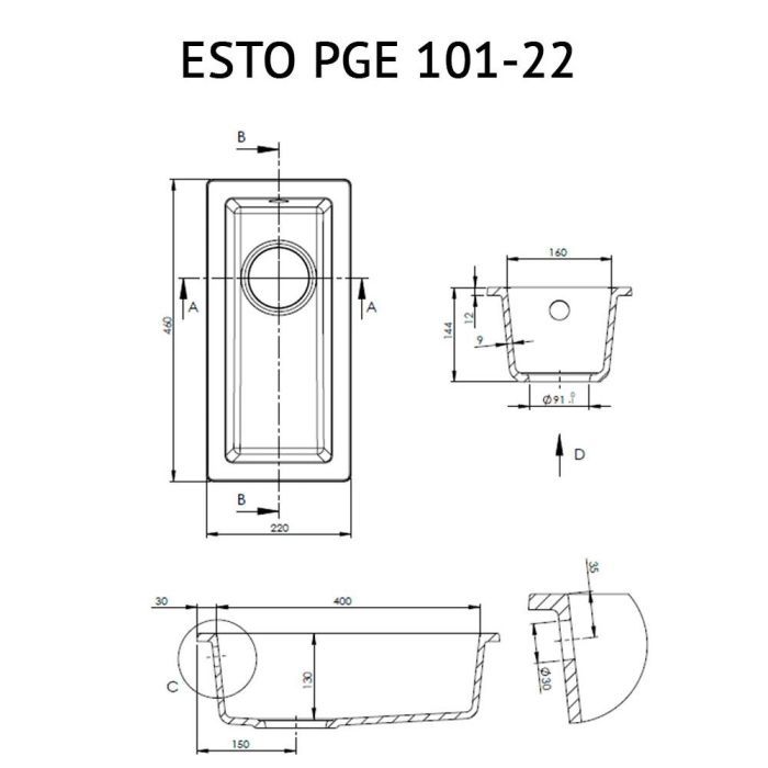 Мийка кухонна Perfelli ESTO PGE 101-22 GREY METALLIC зображення 6