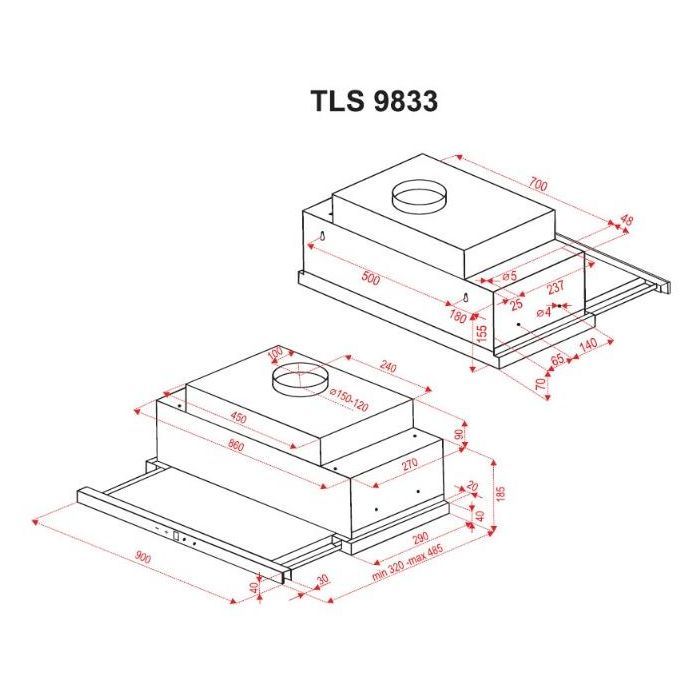 Витяжка кухонна Perfelli TLS 9833 W LED Strip зображення 12
