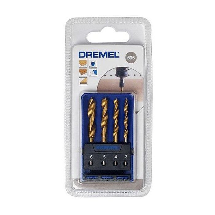 Набор сверл Dremel 3, 4, 5, 6 мм, по дереву (2.615.063.6JA)