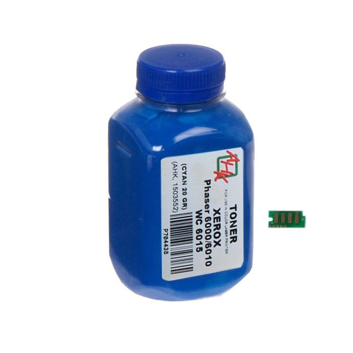 Тонер Xerox Phaser 6000/6010, 20г Cyan +chip AHK (1500252)