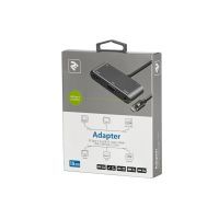 Концентратор 2E Type C to USB 3.0+AUX+HDMI+VGA+USB Type C, 0.15m, black (2E-W1408) зображення 3